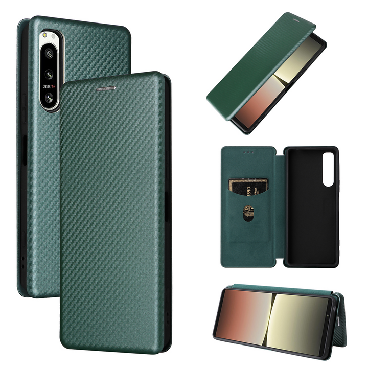 Kunstleder Carbon Klapp Hülle/Flip Case für Sony Xperia 1 II, 1 III, 1 IV, 1 V, 1 VI, 5, 5 III, 5 V, 5 VI, 8, 10, 10 III, 10 IV, 10 V | ZITOCASES®