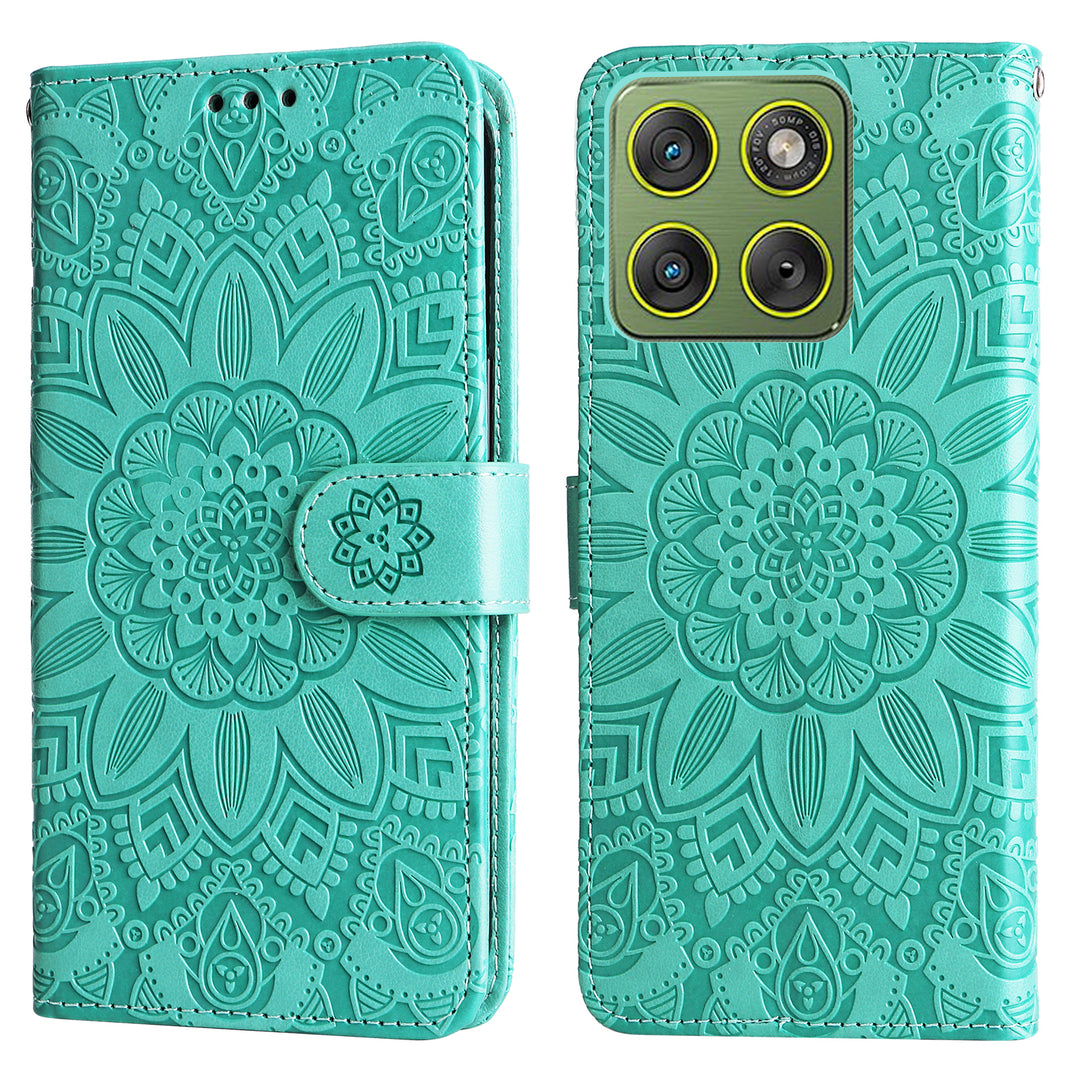 Mandala-Blumen Kunstleder Klapp Hülle/Flip Case für Motorola Edge 70 | ZITOCASES®