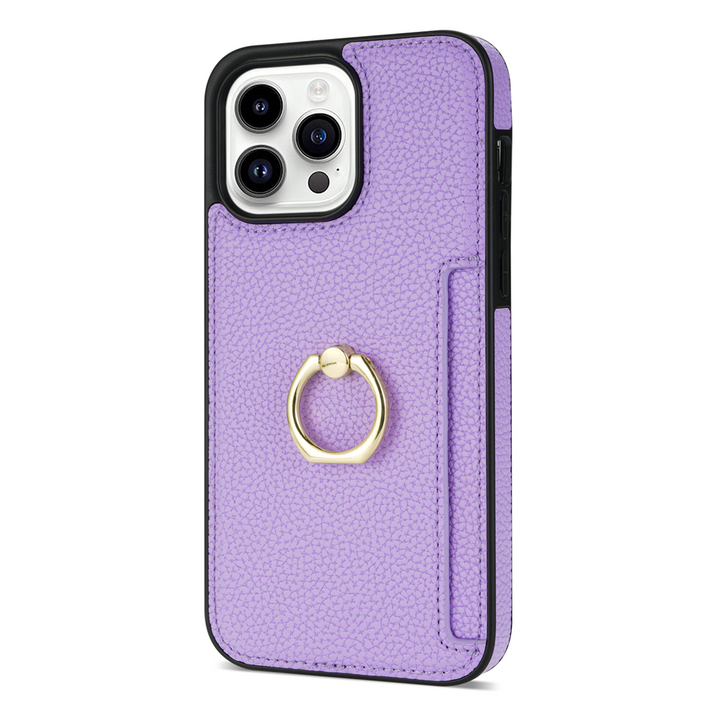 Kunstleder Kartenfach Hülle/Case inkl. Ring für iPhone 16, 15, 14, 13-Serie | ZITOCASES®