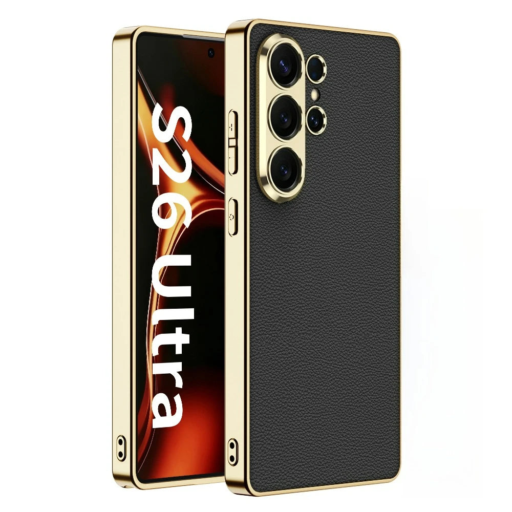 Luxus Kunstleder/Gold Optik Hülle/Case für Samsung Galaxy S26, S26 Plus, S26 Ultra | ZITOCASES®