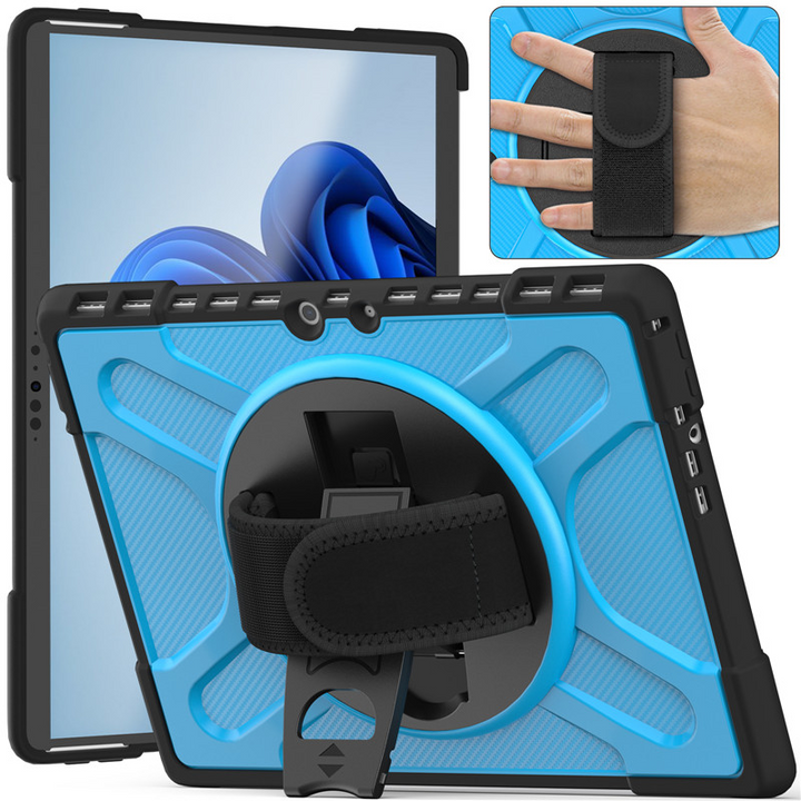 XL Hybrid/Waben Outdoor/Airbag Soft Hülle/Case inkl. Ständer/Auflage + Haltegriff für Microsoft Surface Pro 9, 8, 7, 7 Plus, 6, 5, 4, 3, Go 3 | ZITOCASES®