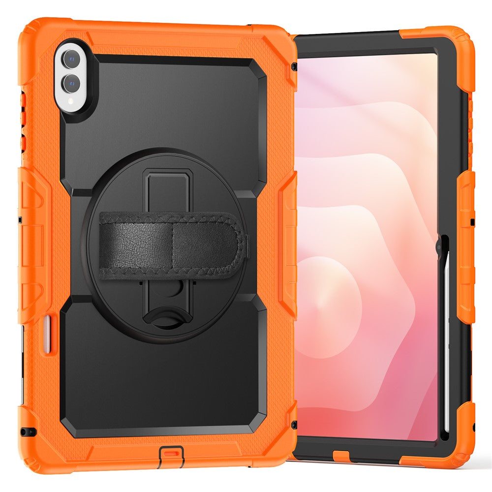 Dreiteilige Outdoor/Airbag Hülle/Case inkl. Gurt und Halteband für Samsung Galaxy Tab S11 Ultra, S11, S10 Ultra, S10 Plus, S10 FE Plus, S10 FE, S10 Lite