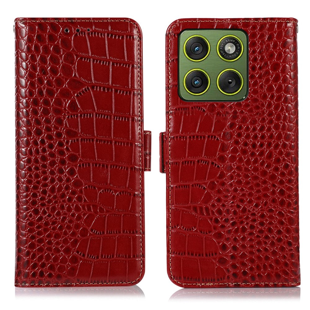 Krokodil-Leder Optik Klapp Hülle/Flip Case für Motorola Edge 70 | ZITOCASES®