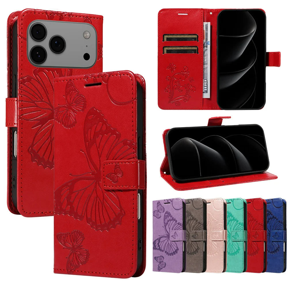Schmetterling Motiv Kunstleder Klapp Hülle/Flip Case für iPhone 17 Pro, 17 Pro Max | ZITOCASES®