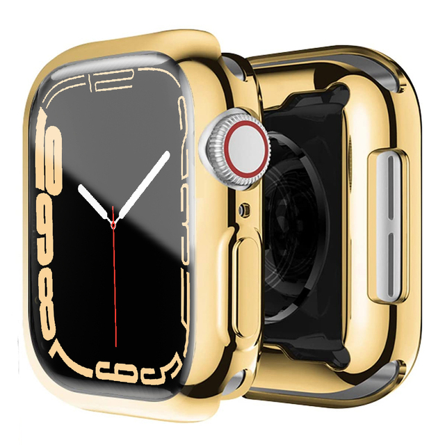 Transparente/Chrom Silikon Vollschutz Hülle/Case für Apple Watch Series 10, 9, 8, 7, 6, 5, 4, 3, 2, 1, SE, Ultra | ZITOCASES®