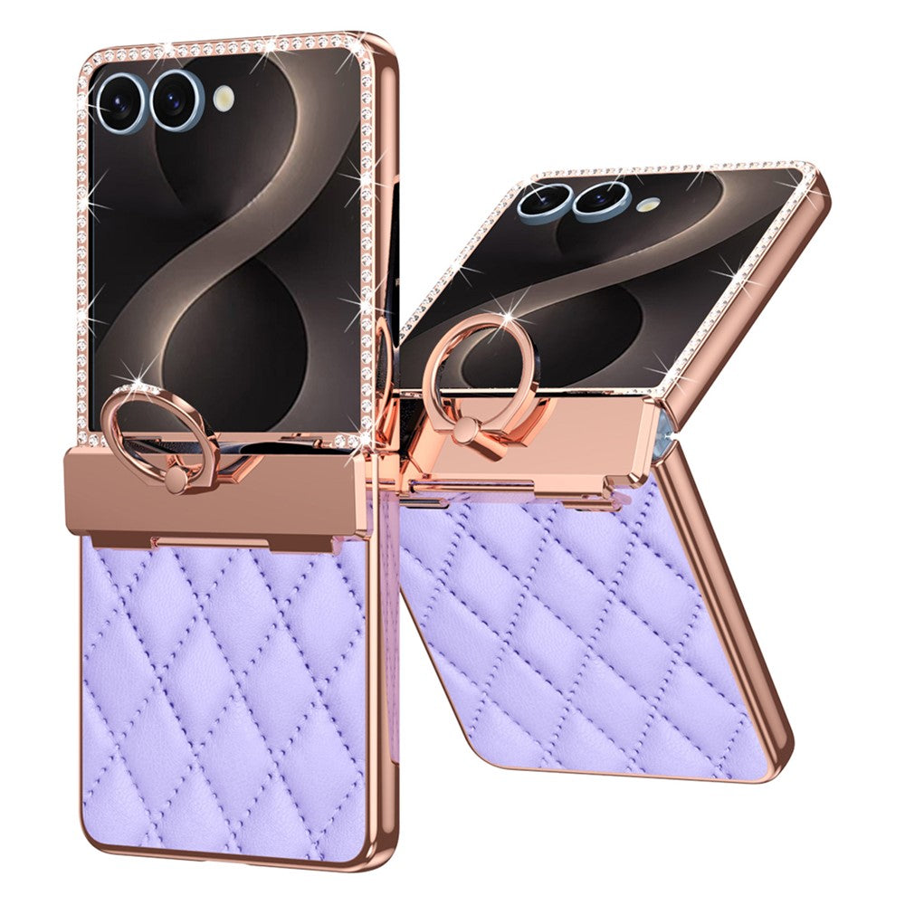 Karierte/Diamant Kunstleder Ring Hülle/Case für Samsung Galaxy Z Flip 8 | ZITOCASES®