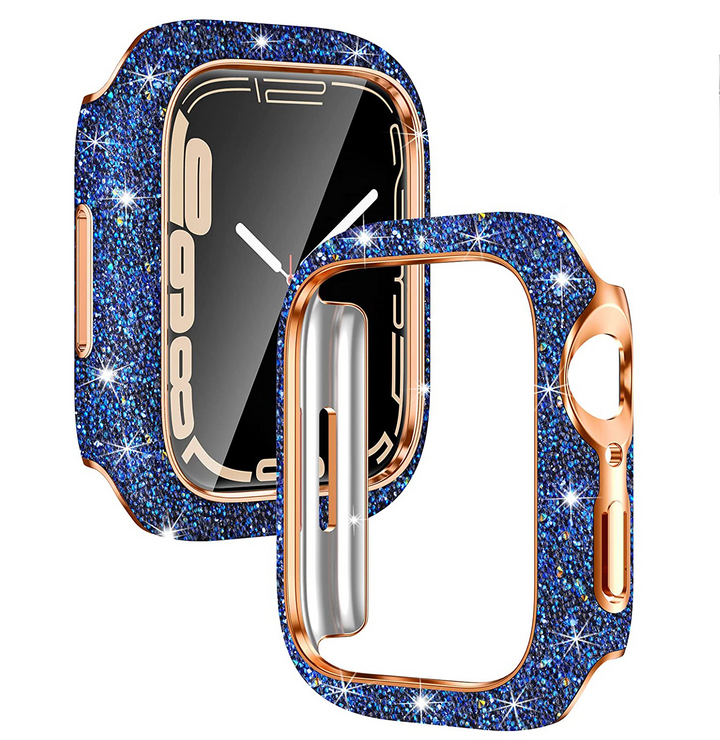 Gold/Glitzer Plastik Hülle/Case für Apple Watch Series 10, 9, 8, 7, 6, SE, Ultra | ZITOCASES®