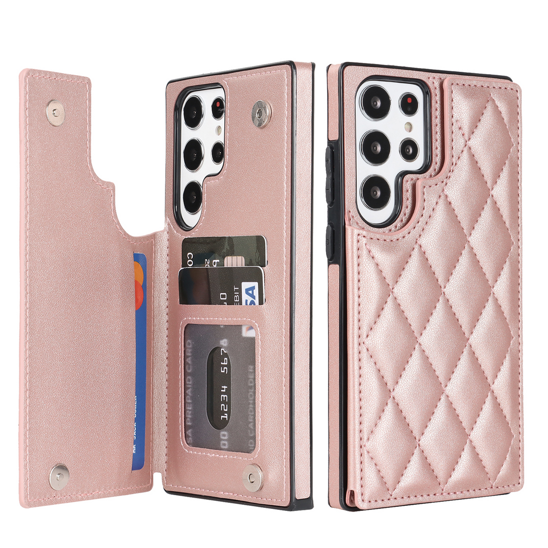 Karierte Kunstleder Kartenfach Hülle/Case für Samsung Galaxy S25, S25 Plus, S25 Ultra, S24, S24 Plus, S24 Ultra, S24 FE, S23 FE, S23, S23 Plus, S23 Ultra, S22, S22 Plus, S22 Ultra, S21 FE, S21, S21 Plus, S21 Ultra, S20, S20 Plus, S20 Ultra, S20 FE, S10 | ZITOCASES®