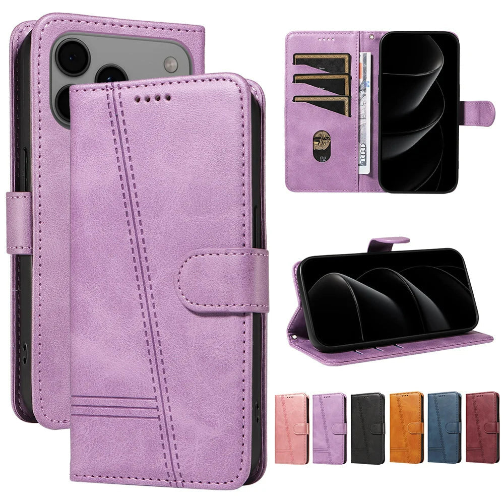 Mehrteilige/Design-Naht Kunstleder Klapp Hülle/Flip Case für iPhone 17 Pro, 17 Pro Max | ZITOCASES®