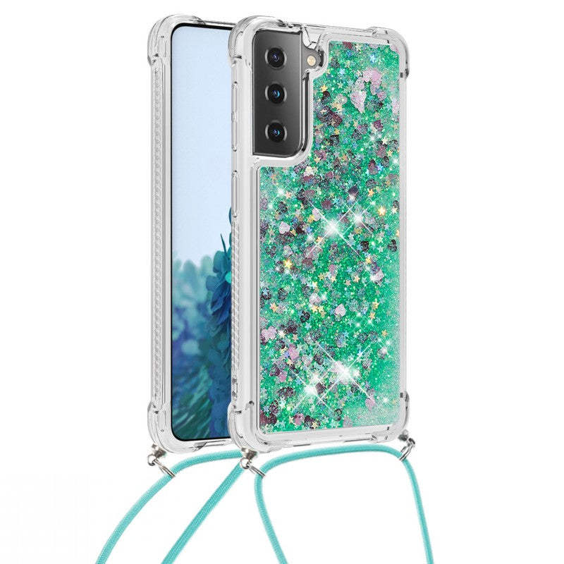 SALE | Samsung Galaxy S20 FE | Liquid Schwimmende Glitzer Flakes Hülle/Case zum Umhängen (Inkl. Kordel) | ZITOCASES®