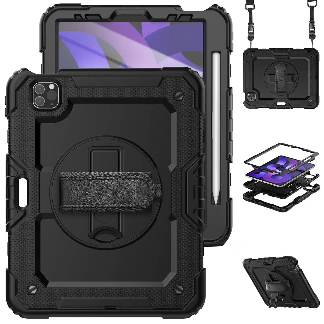 Vierteilige Outdoor/Airbag Vollschutz Hülle/Case inkl. Gurt und Halteband für iPad, Mini, Pro, Air | ZITOCASES®