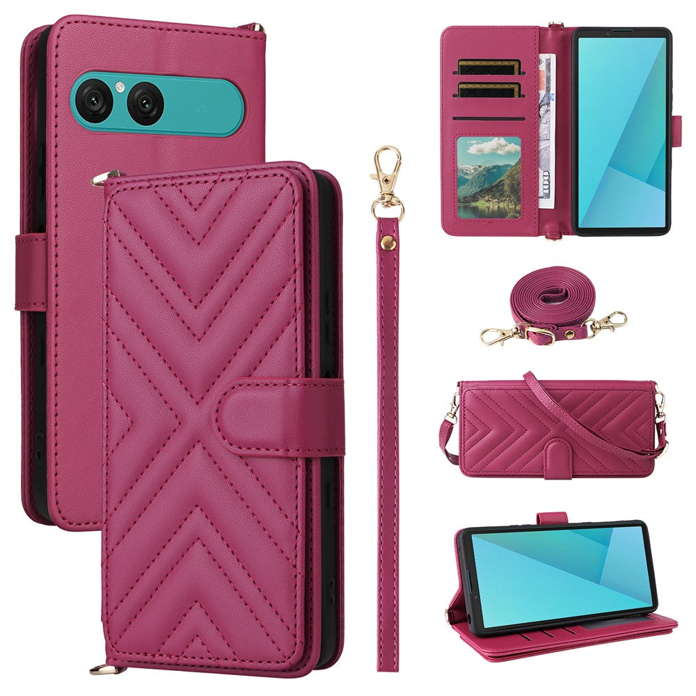 Karierte Portemonnaie/Geldbörse Kunstleder Klapphülle/Flipcase für Sony Xperia 10 VIII