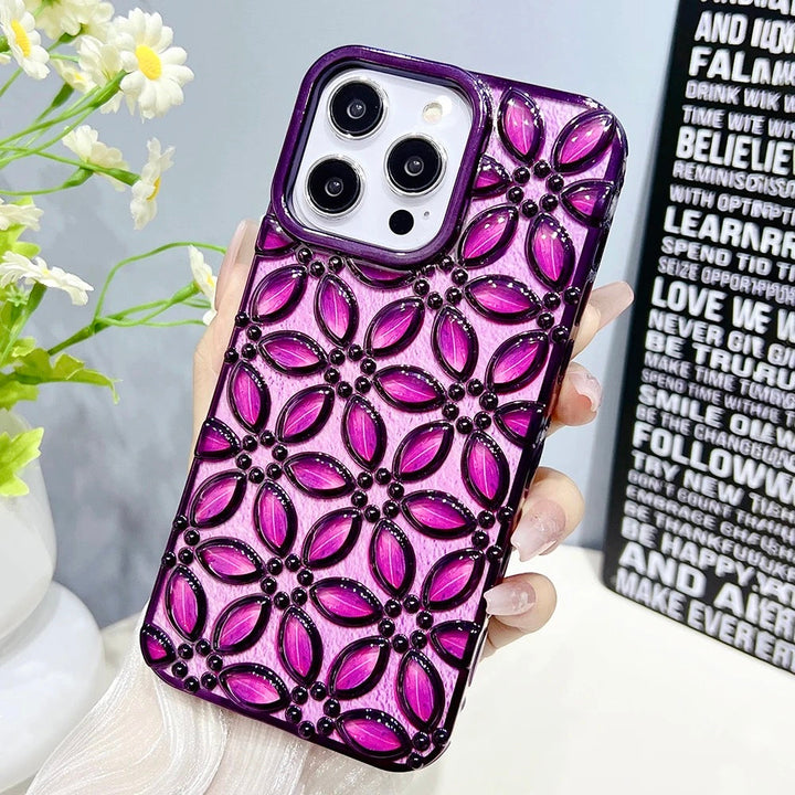 3D Blumen Motiv Hochglanz/Chrom Hülle/Case für iPhone 16, 15, 14, 13-Serie | ZITOCASES®