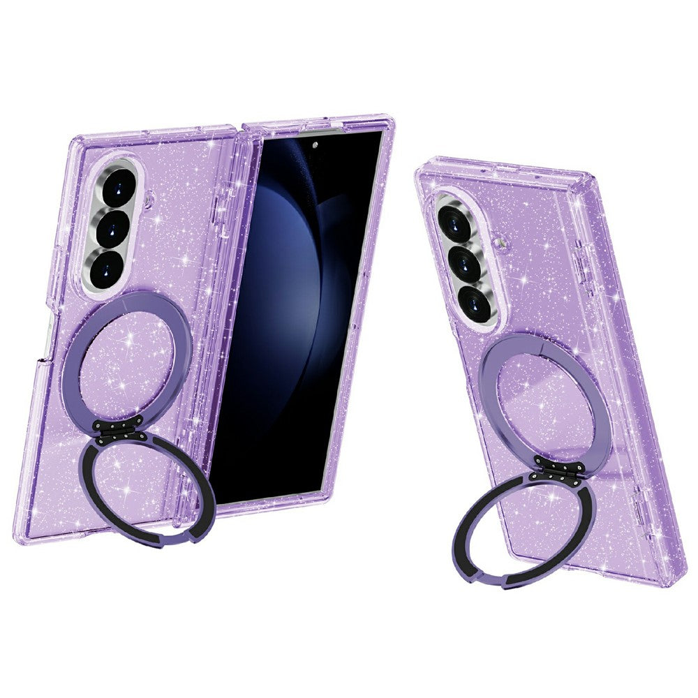 Transparente/Glitzer MagSafe/Magnet Hülle/Case mit integriertem Ständer für Samsung Galaxy Z Fold 8 Ultra | ZITOCASES®