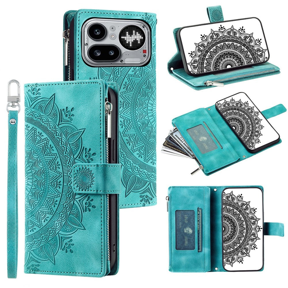 Mandala-Blumen Kunstleder Brieftaschen Hülle/Case für Nothing Phone (4a) Pro | ZITOCASES®