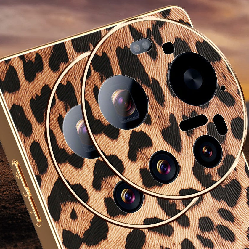 Kunstleder/Leopard Silikon Hülle/Case für Xiaomi 17 Ultra