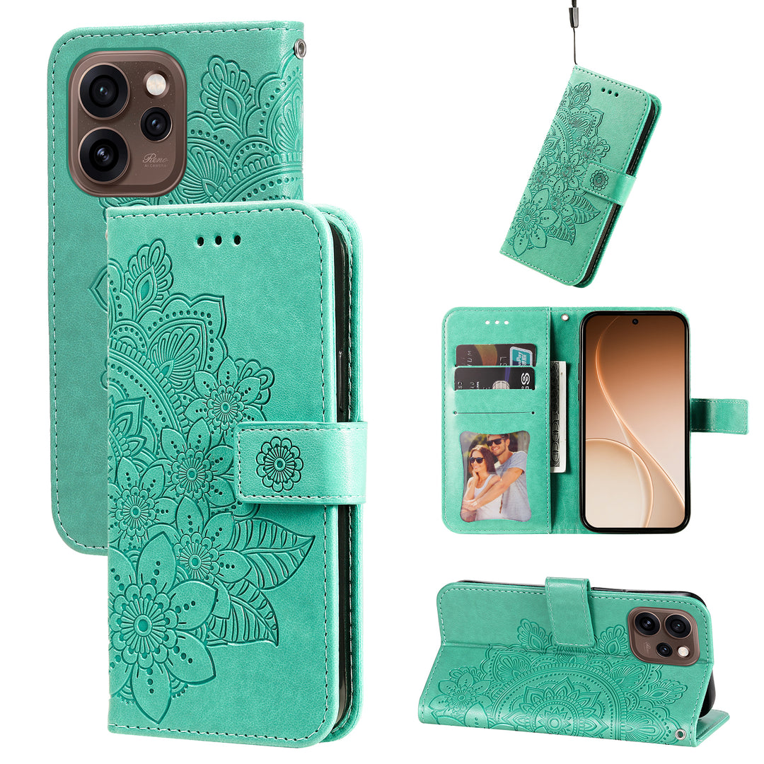 Mandala-Blumen Kunstleder Klapp Hülle/Flip Case für Oppo Reno 15, 15 Pro, 15 FS, 15 F | ZITOCASES®