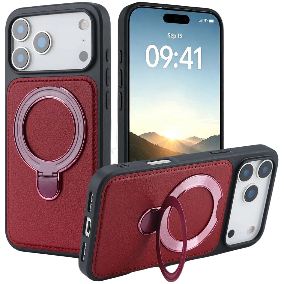 Kunstleder MagSafe/Magnet Hülle/Case mit integriertem Ständer für iPhone 18 Pro, 18 Pro Max