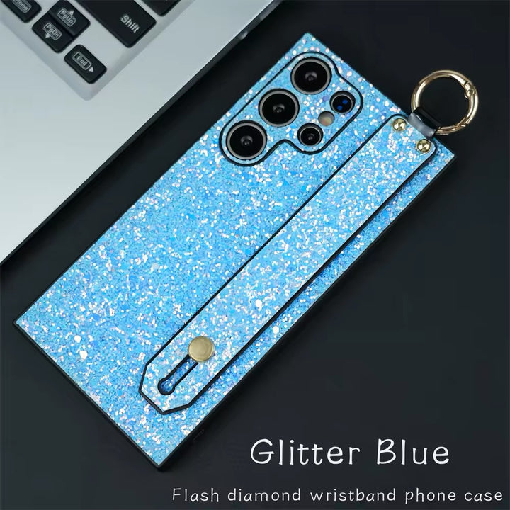 Kunstleder/Glitzer Hülle/Case mit Halteband für Samsung Galaxy S24, S24 Plus, S24 Ultra, S24 FE, S23 FE, S23, S23 Plus, S23 Ultra, S22, S22 Plus, S22 Ultra, S21 FE, S21, S21 Plus, S21 Ultra, S20, S20 Plus, S20 Ultra, S20 FE, Note 20, 20 Ultra, 10 | ZITOCASES®