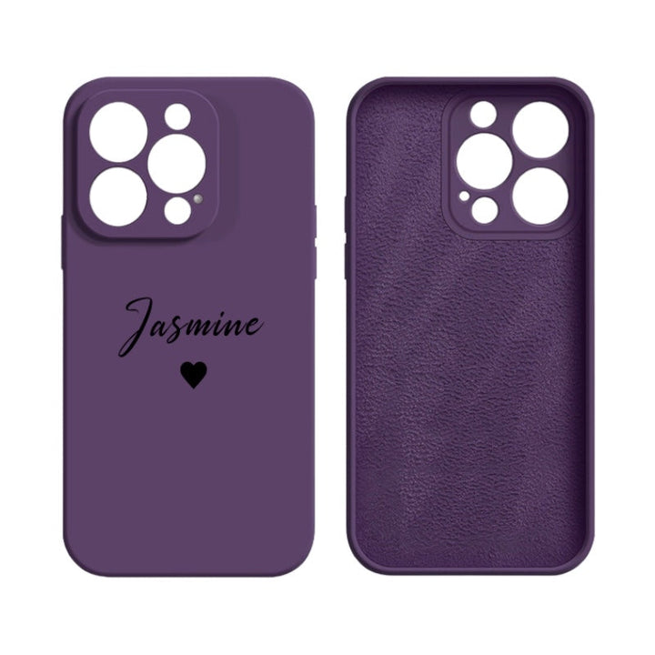 Personalisierte Silikon/Herz Hülle/Case mit individuellem Namen/Wort für iPhone 13, 12-Serie | ZITOCASES®