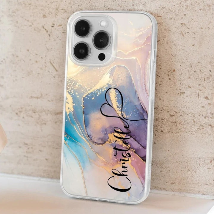 Personalisierte Marmor Silikon Hülle/Case mit individuellem Namen/Wort für iPhone | ZITOCASES®