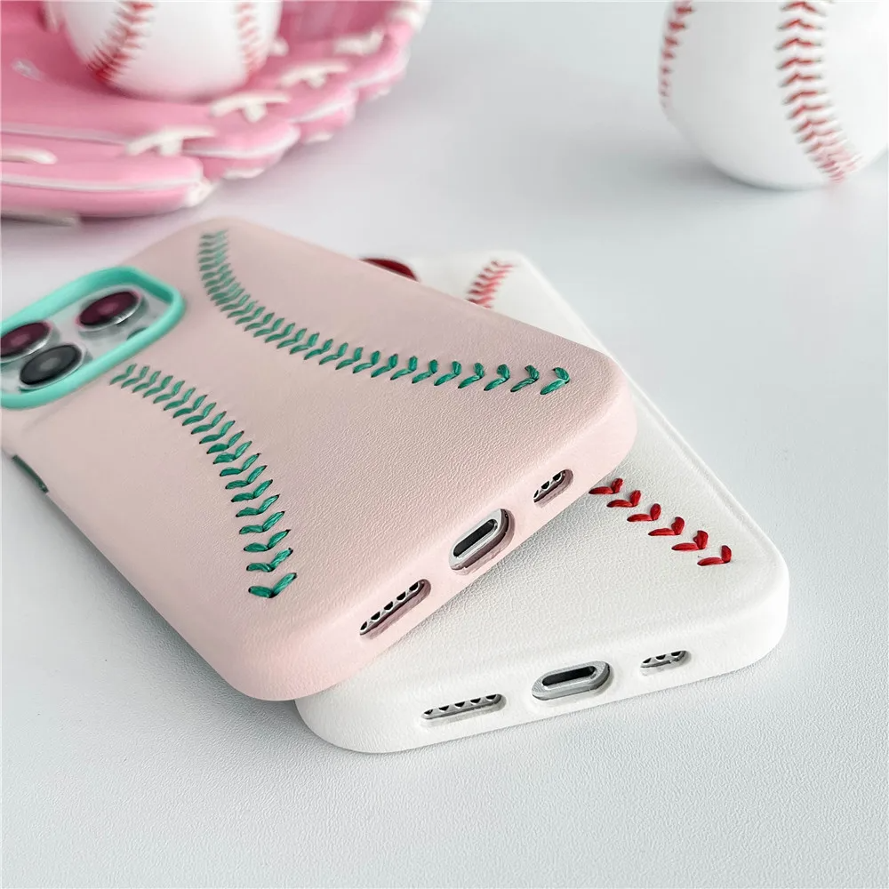 Baseball Design Kunstleder Hülle/Case für iPhone 16, 16 Plus, 16 Pro, 16 Pro Max, 15, 15 Plus, 15 Pro, 15 Pro Max, 14, 14 Plus, 14 Pro, 14 Pro Max, 13, 13 Pro, 13 Pro Max, 13 Mini, 12, 12 Pro, 12 Pro Max, 12 Mini, SE, 11, 11 Pro, 11 Pro Max | ZITOCASES®