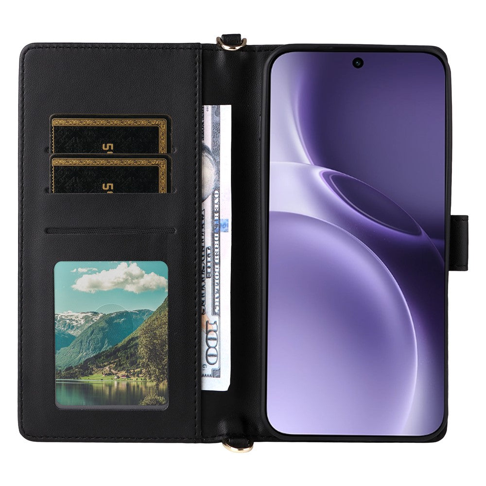 Karierte Kunstleder Brieftaschen Hülle/Case für Vivo X300, X300 Pro