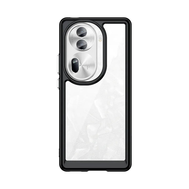 Transparente Silikon/Plastik Hülle/Case mit buntem Rahmen für Oppo Reno 12, 11, 10, 9, 8, 7-Serie | ZITOCASES®