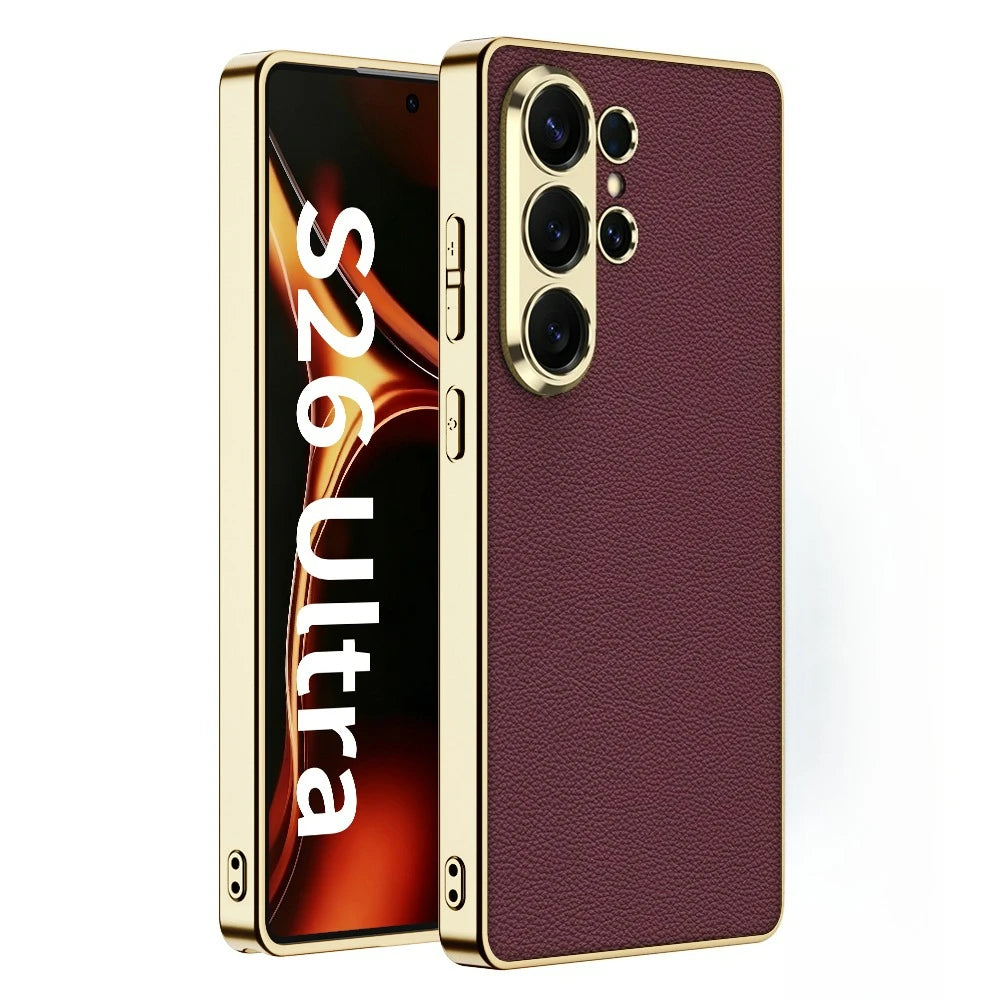 Luxus Kunstleder/Gold Optik Hülle/Case für Samsung Galaxy S26, S26 Plus, S26 Ultra | ZITOCASES®