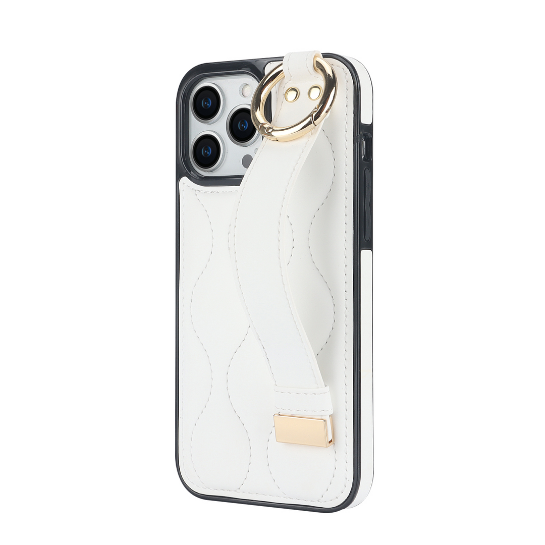 Kunstleder/Polster Wellen Hülle/Case inkl. Halteband für iPhone 16, 16 Plus, 16 Pro, 16 Pro Max, 16e, 15, 15 Plus, 15 Pro, 15 Pro Max, 14, 14 Plus, 14 Pro, 14 Pro Max, 13, 13 Pro, 13 Pro Max, 13 Mini, 12, 12 Pro, 12 Pro Max, 12 Mini, SE, 11, 11 Pro | ZITOCASES®