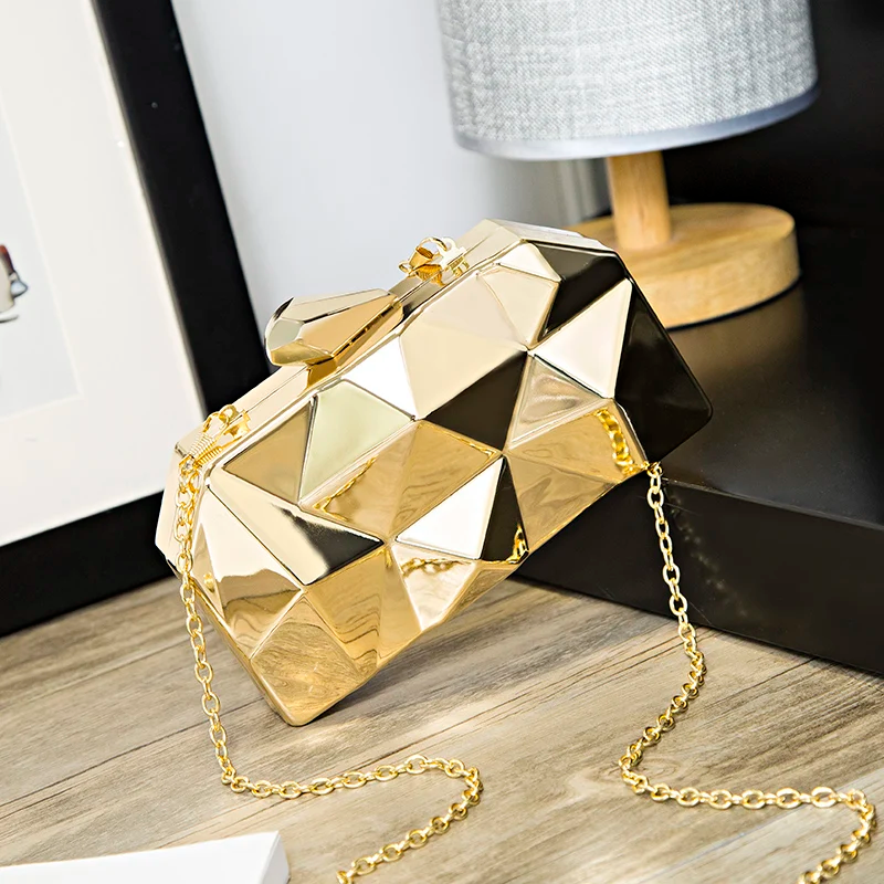 3D Geometrie-Muster Chrom/Plastik Clutch/Tasche | ZITOCASES®