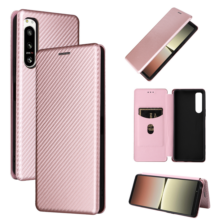 Kunstleder Carbon Klapp Hülle/Flip Case für Sony Xperia 10 V, 10 VI | ZITOCASES®