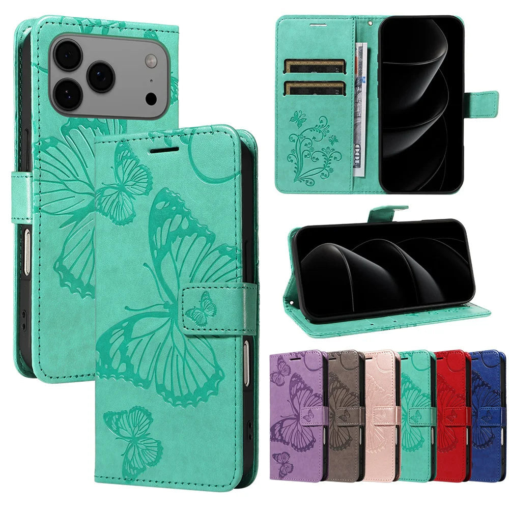 Schmetterling Motiv Kunstleder Klapp Hülle/Flip Case für iPhone 17 Pro, 17 Pro Max | ZITOCASES®
