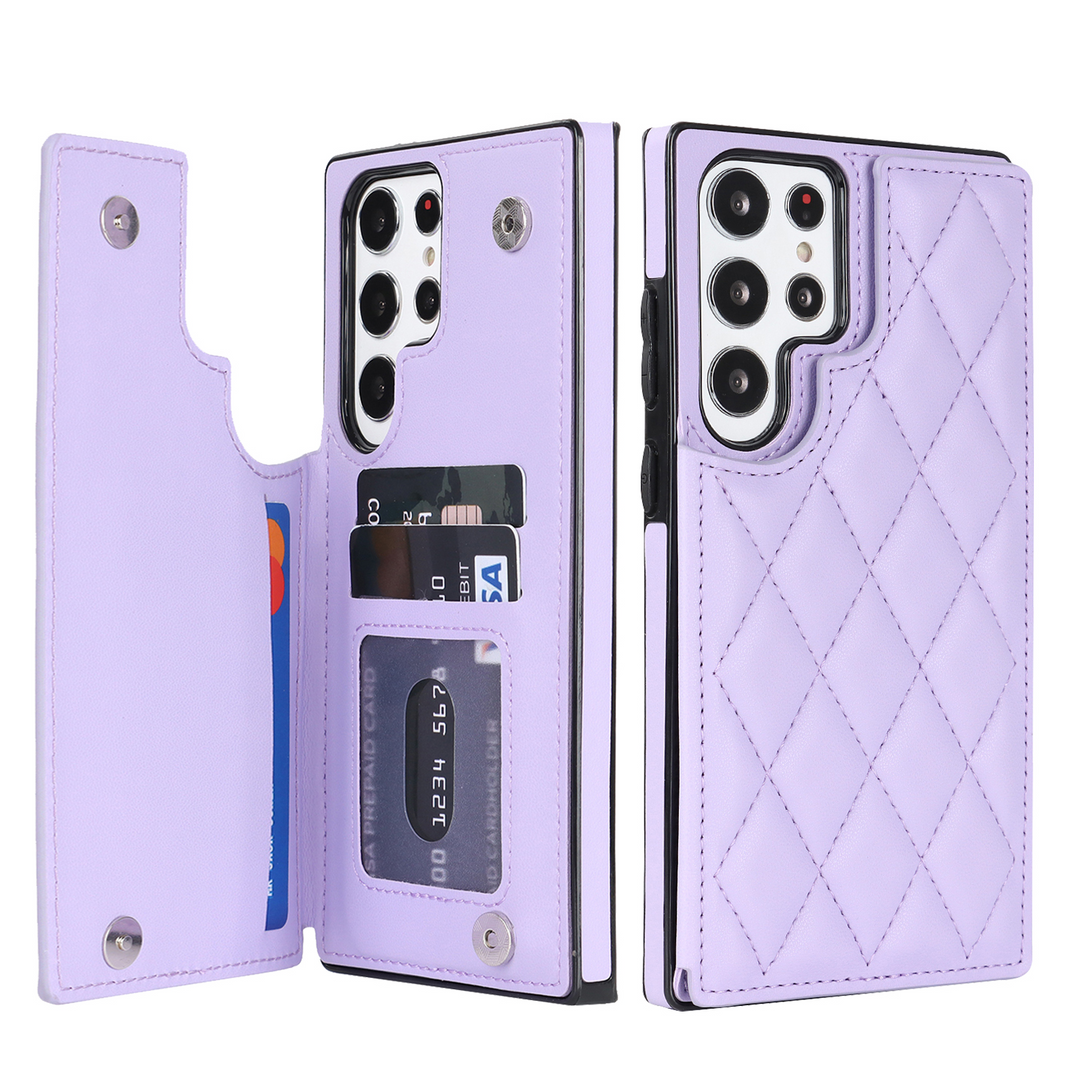 Karierte Kunstleder Kartenfach Hülle/Case für Samsung Galaxy S25, S25 Plus, S25 Ultra, S24, S24 Plus, S24 Ultra, S24 FE, S23 FE, S23, S23 Plus, S23 Ultra, S22, S22 Plus, S22 Ultra, S21 FE, S21, S21 Plus, S21 Ultra, S20, S20 Plus, S20 Ultra, S20 FE, S10 | ZITOCASES®