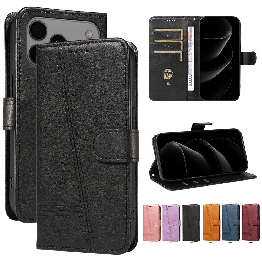 Mehrteilige/Design-Naht Kunstleder Klapp Hülle/Flip Case für iPhone 17 Pro, 17 Pro Max | ZITOCASES®