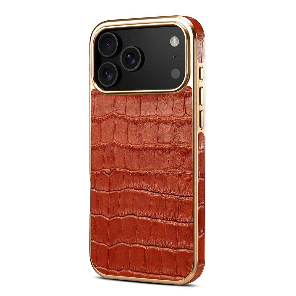 Gold/Chrom Krokodil-Leder Optik Hülle/Case für iPhone 17 Pro, 17 Pro Max | ZITOCASES®