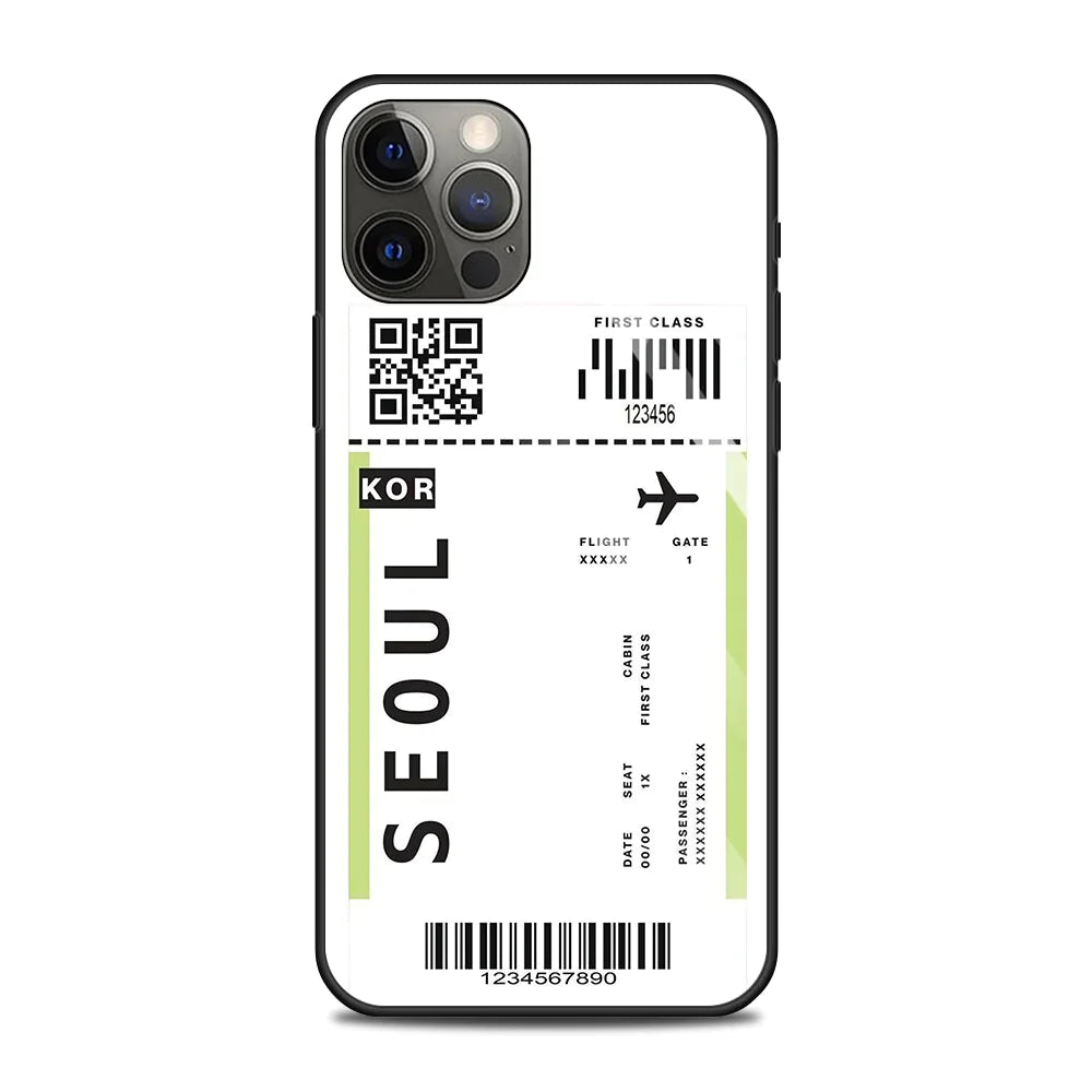 Flugticket/Reise Motiv Panzerglas Hülle/Case für iPhone 16, 15-Serie | ZITOCASES®