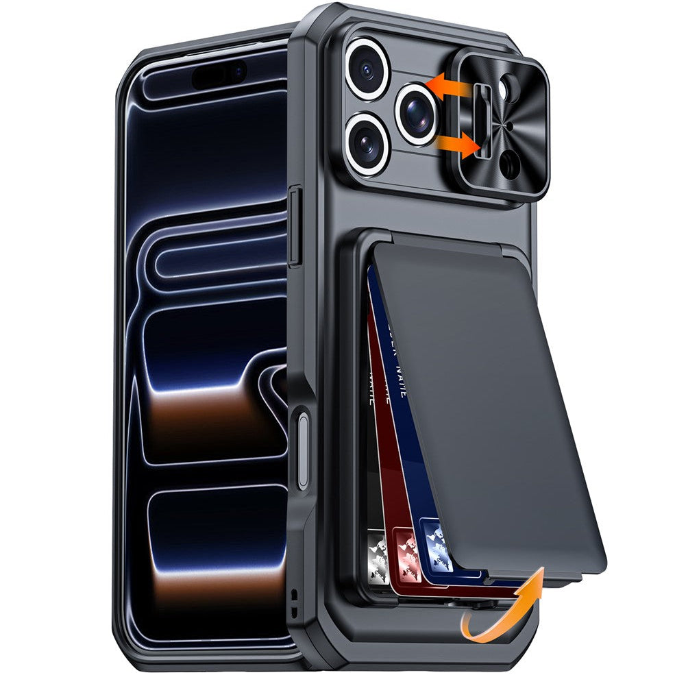 Outdoor/Kartenfach Hülle/Case verschiebbarer Kameraabdeckung für iPhone 18 Pro, 18 Pro Max | ZITOCASES®