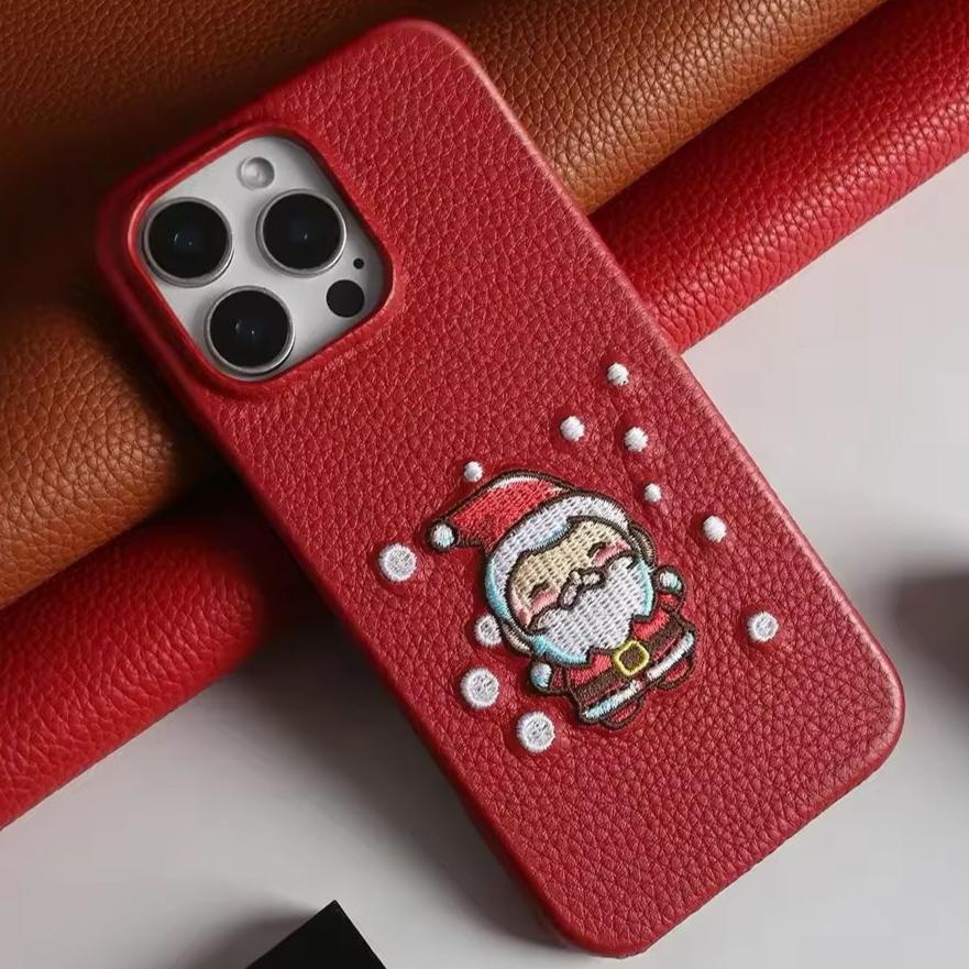 Weihnachtsmann/Nikolaus Motiv Kunstleder Hülle/Case für iPhone 16, 16 Plus, 16 Pro, 16 Pro Max, 16e, 15, 15 Plus, 15 Pro, 15 Pro Max, 14, 14 Plus, 14 Pro, 14 Pro Max, 13, 13 Pro, 13 Pro Max, 13 Mini, 12, 12 Pro, 12 Pro Max, 12 Mini, SE, 11 | ZITOCASES®