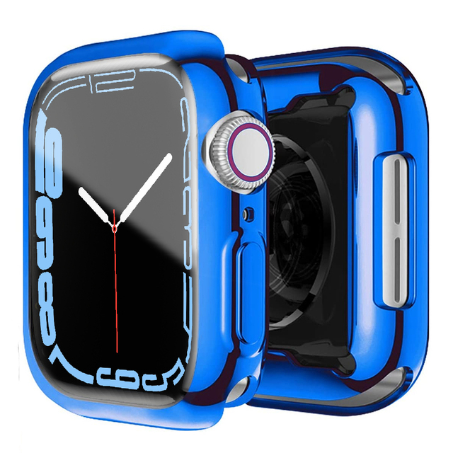 Transparente/Chrom Silikon Vollschutz Hülle/Case für Apple Watch Series 10, 9, 8, 7, 6, 5, 4, 3, 2, 1, SE, Ultra | ZITOCASES®