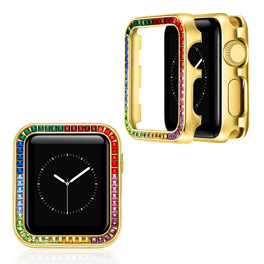 3D Zirkonia Baguette/Diamant Hülle/Case für Apple Watch Series 10, 9, 8, 7, 6, 5, 4, 3, 2 ,1, SE, Ultra | ZITOCASES®