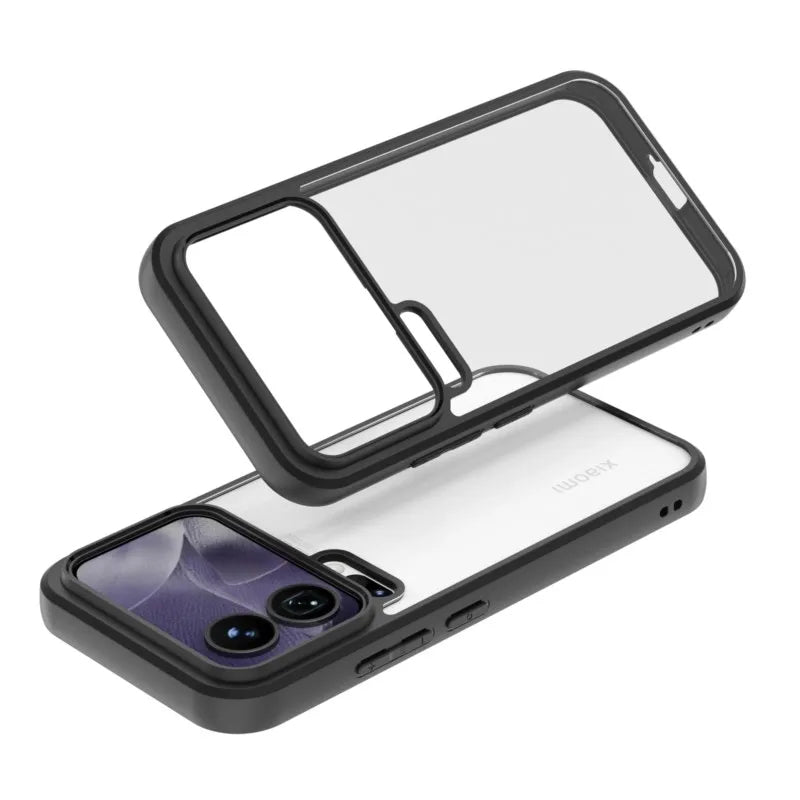 Transparente Silikon/Plastik Hülle/Case mit schwarzem Rahmen für Xiaomi 17, 17 Pro, 17 Pro Max | ZITOCASES®