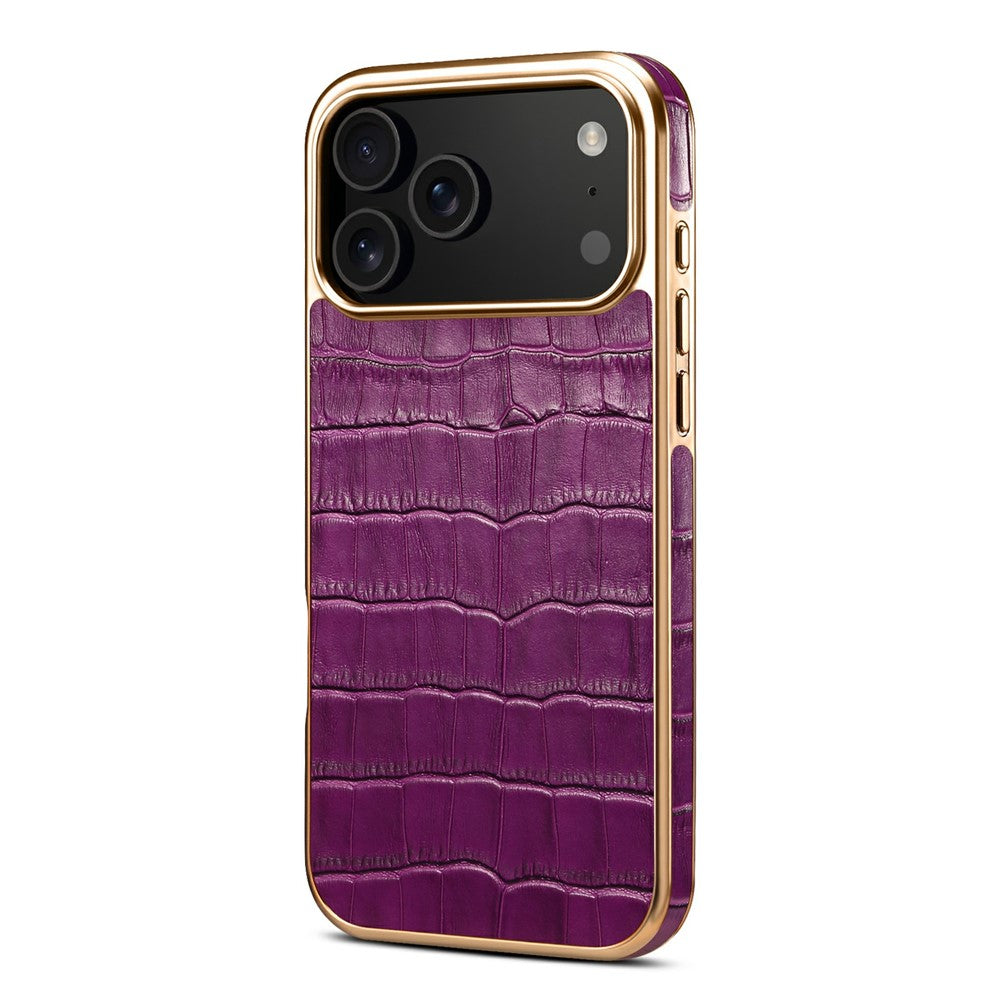 Gold/Chrom Krokodil-Leder Optik Hülle/Case für iPhone 17 Pro, 17 Pro Max | ZITOCASES®