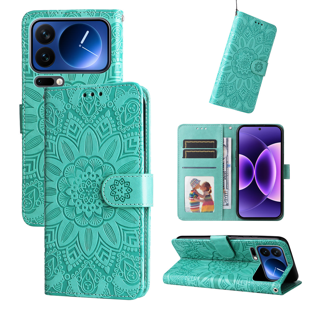 Mandala-Blumen Kunstleder Klapp Hülle/Flip Case für Xiaomi 17, 17 Pro, 17 Pro Max | ZITOCASES®