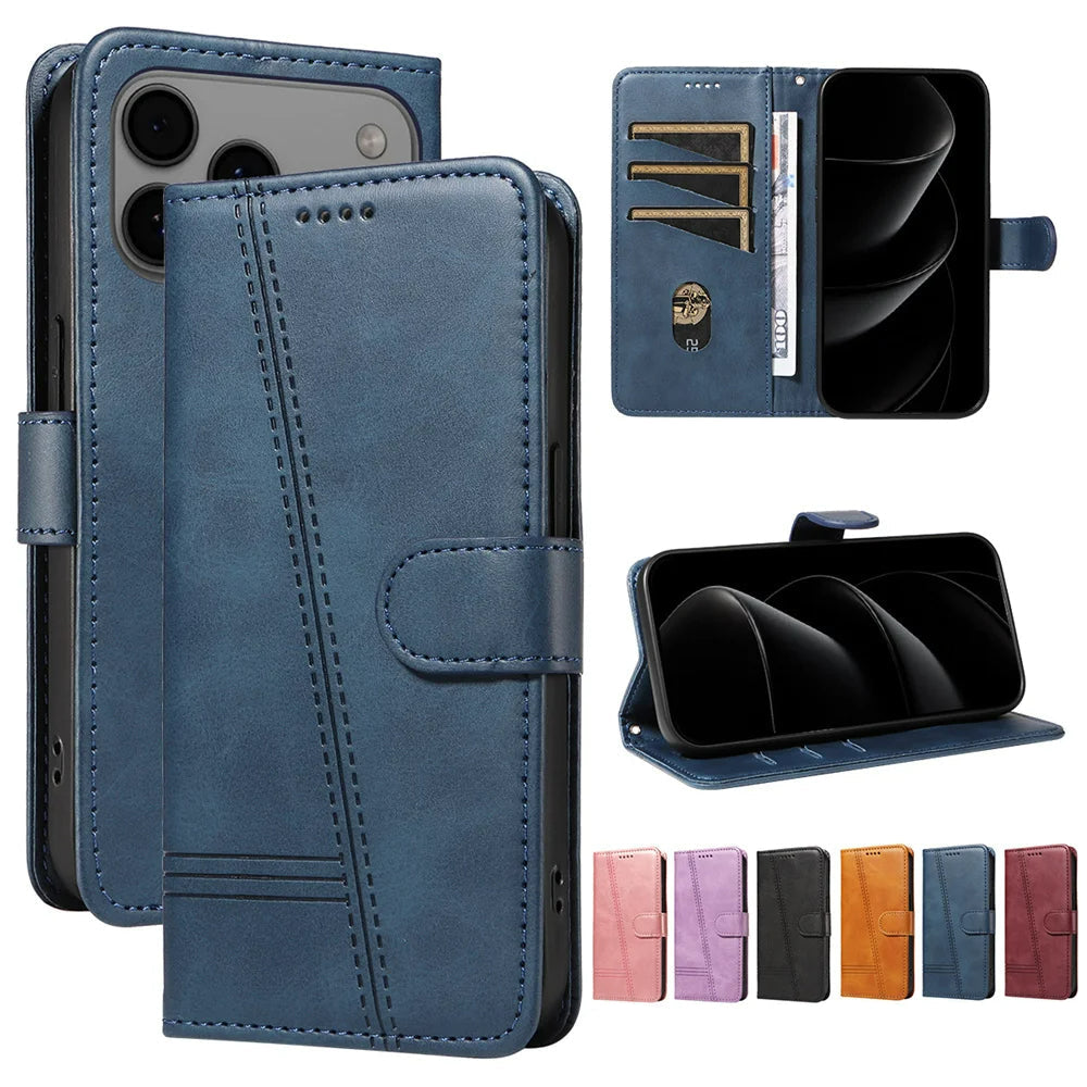 Mehrteilige/Design-Naht Kunstleder Klapp Hülle/Flip Case für iPhone 17 Pro, 17 Pro Max | ZITOCASES®