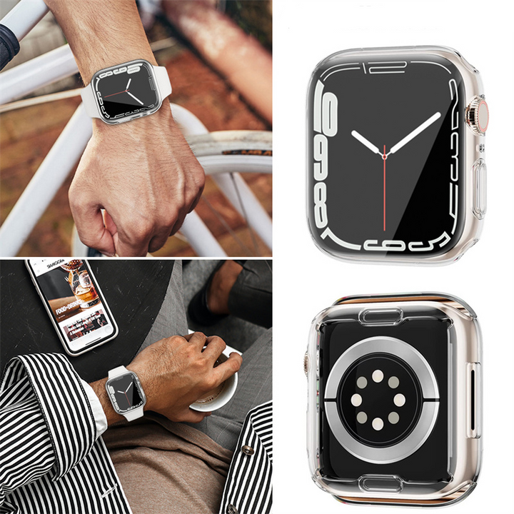 Transparente/Chrom Silikon Vollschutz Hülle/Case für alle Apple Watch Modelle (1) | ZITOCASES®