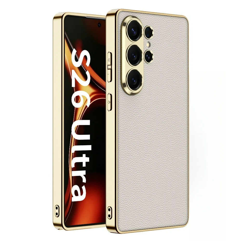 Luxus Kunstleder/Gold Optik Hülle/Case für Samsung Galaxy S26, S26 Plus, S26 Ultra | ZITOCASES®