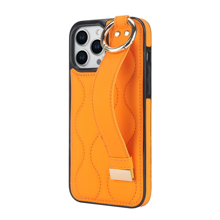 Kunstleder/Polster Wellen Hülle/Case inkl. Halteband für iPhone 13, 12-Serie | ZITOCASES®