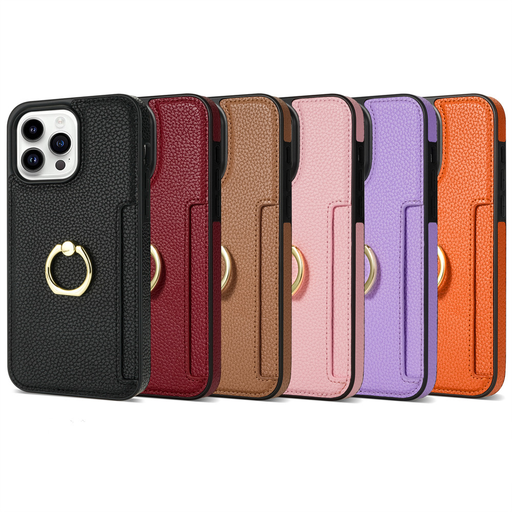 Kunstleder Kartenfach Hülle/Case inkl. Ring für iPhone 16, 15, 14, 13-Serie | ZITOCASES®