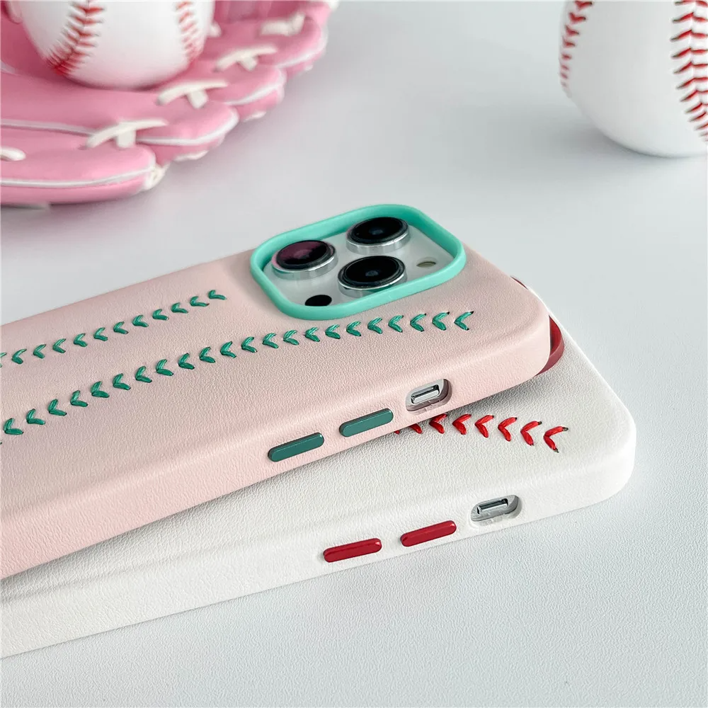 Baseball Design Kunstleder Hülle/Case für iPhone 14, 13, 12-Serie | ZITOCASES®